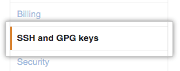 SSH and GPG keys位置示意图